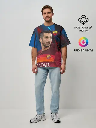 Мужская футболка оверсайз / Henrikh Mkhitaryan | Roma