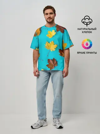 Мужская футболка оверсайз / Кленовый листочек
