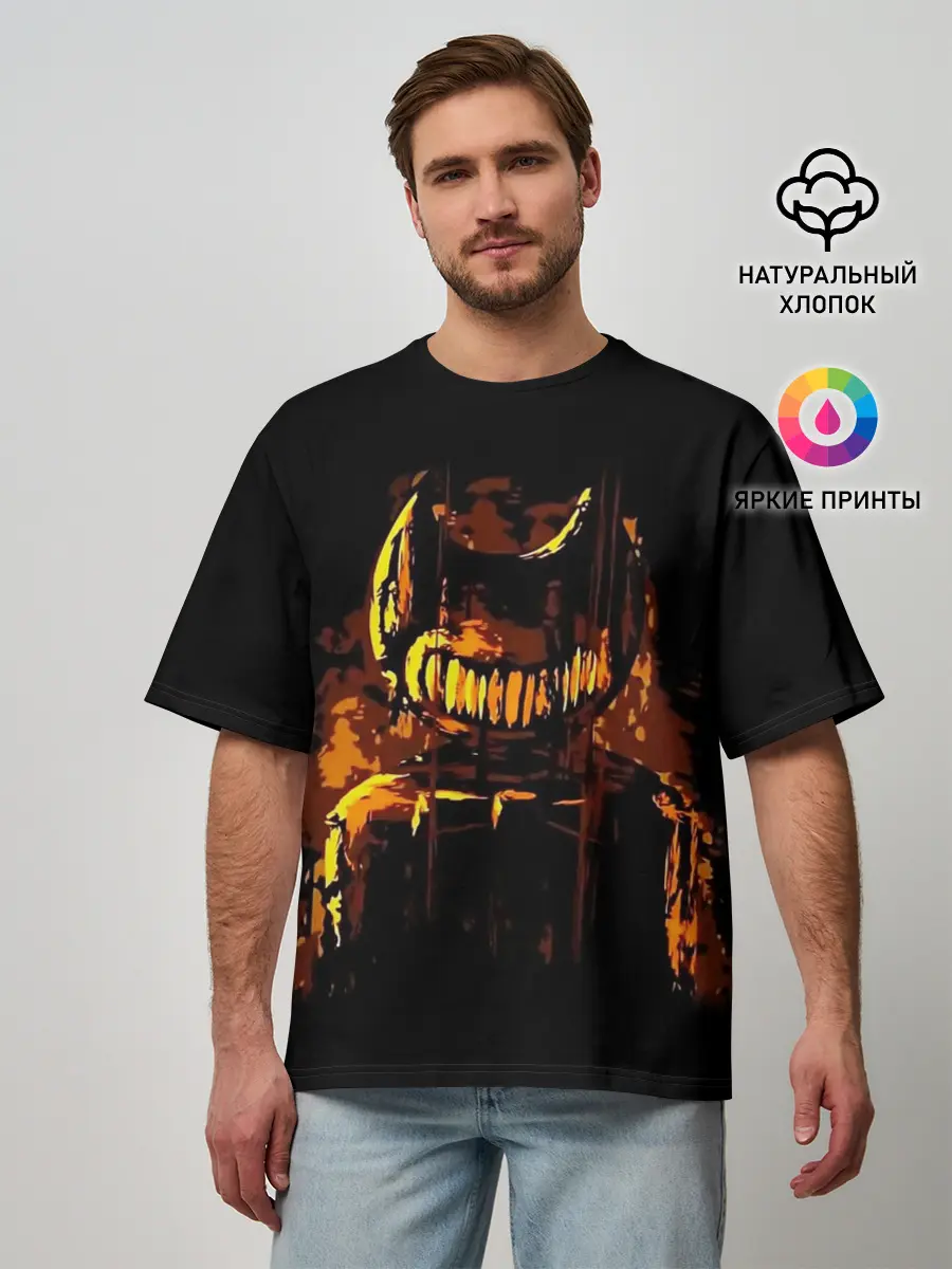 Мужская футболка оверсайз / Bendy And The Ink Machine