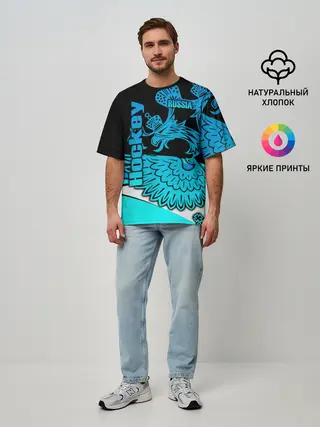 Мужская футболка оверсайз / Hockey