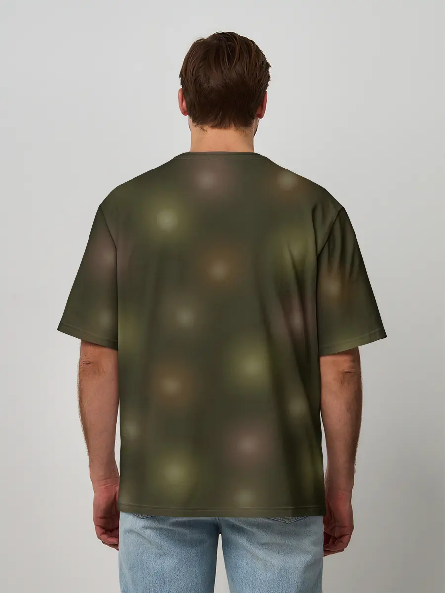 Мужская футболка оверсайз / Лисёнок и гирлянда