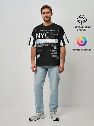 Мужская футболка оверсайз / New-York Strips