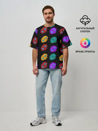 Мужская футболка оверсайз / Нашествие инопланетян-ктулху