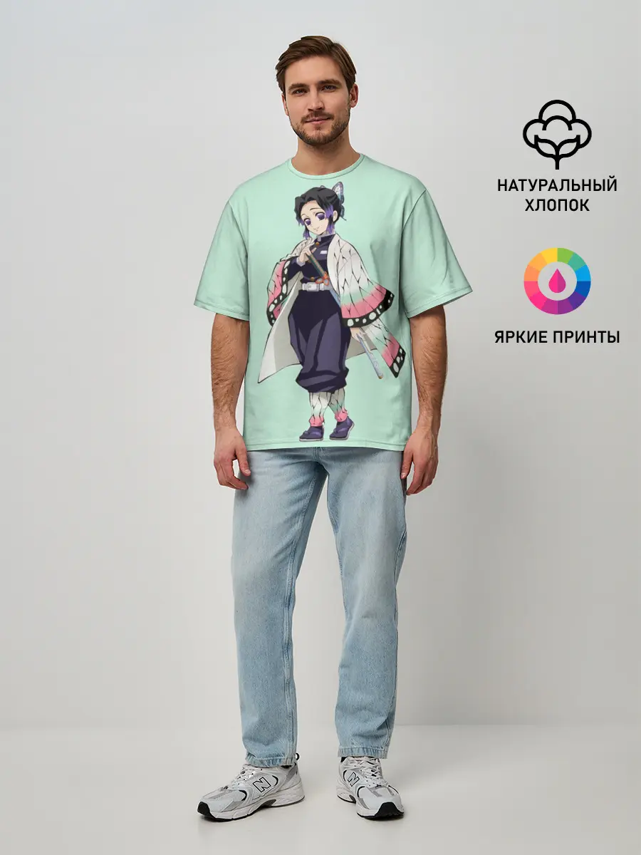 Мужская футболка оверсайз / Шинобу Кочо, Столб Насекомого