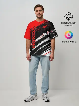 Мужская футболка оверсайз / HONDA