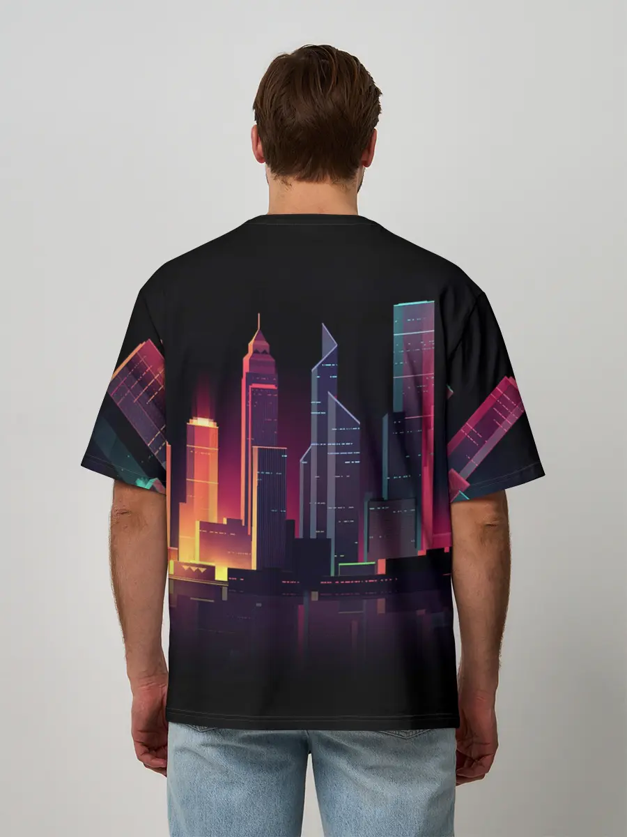 Мужская футболка оверсайз / Neon City