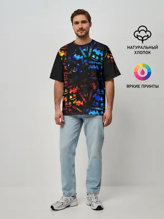 Мужская футболка оверсайз / MARSMELLO FIRE