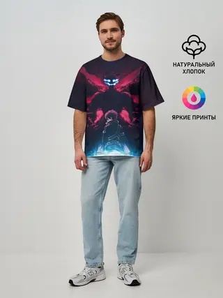 Мужская футболка оверсайз / Kirito спиной