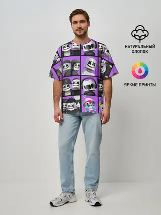 Мужская футболка оверсайз / Marshmello Style