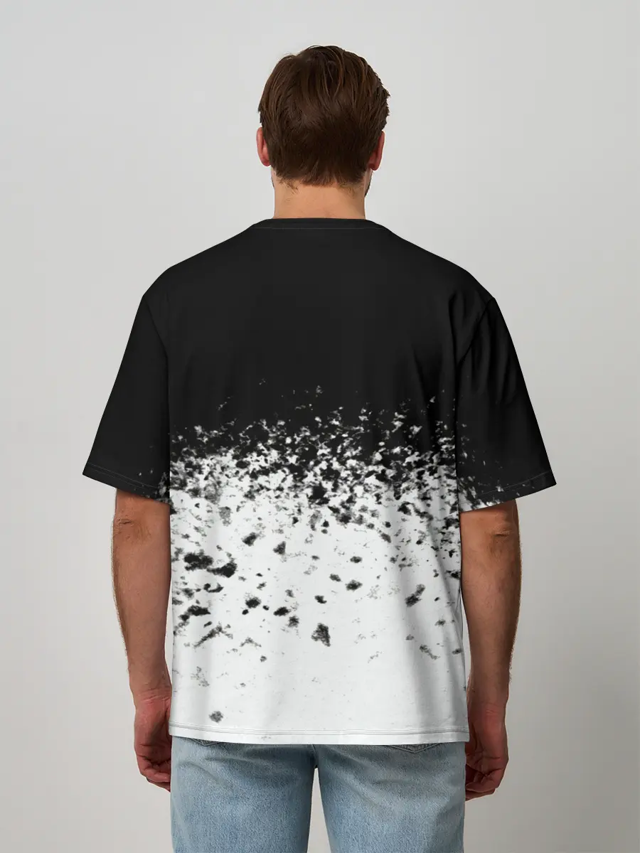 Мужская футболка оверсайз / горизонт спрей оверлорд