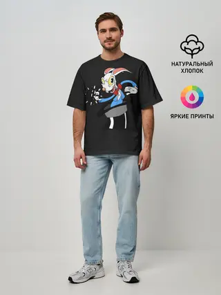 Мужская футболка оверсайз / Cuphead - Хопус Покус