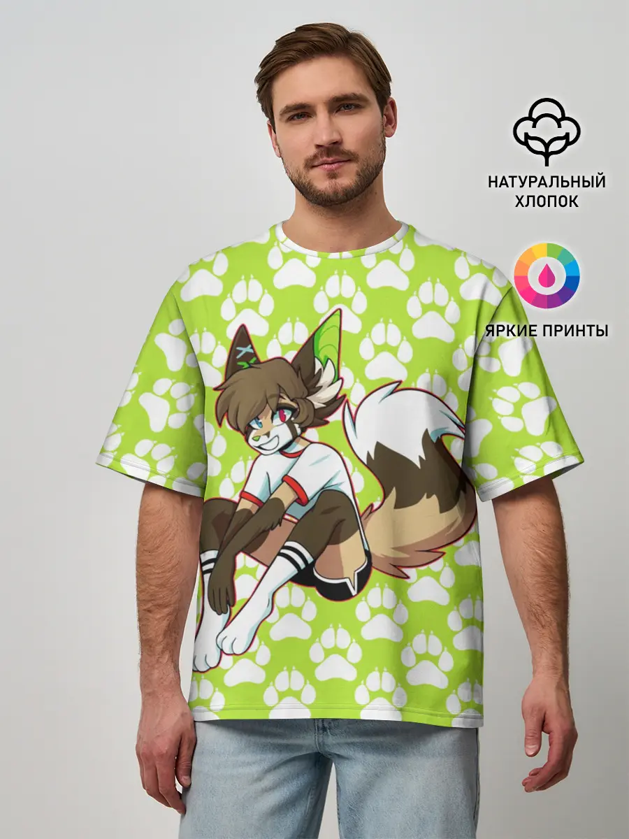 Мужская футболка оверсайз / Фурии Лис