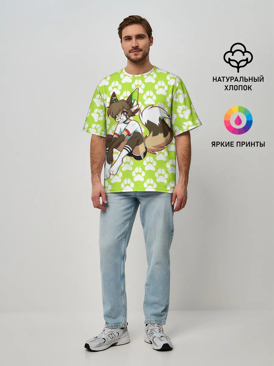 Мужская футболка оверсайз / Фурии Лис