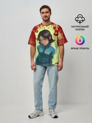 Мужская футболка оверсайз / Номер 420 | Случайный игрок