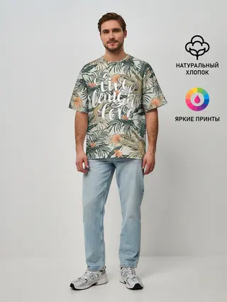 Мужская футболка оверсайз / Live laugh love