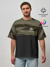 Мужская футболка оверсайз / Камуфляж пограничник