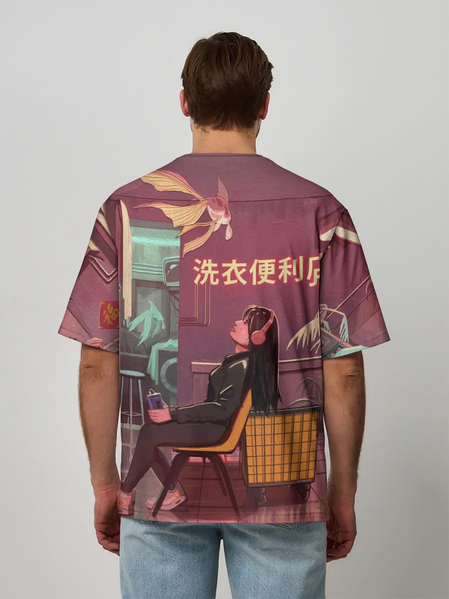 Мужская футболка оверсайз / Стирка