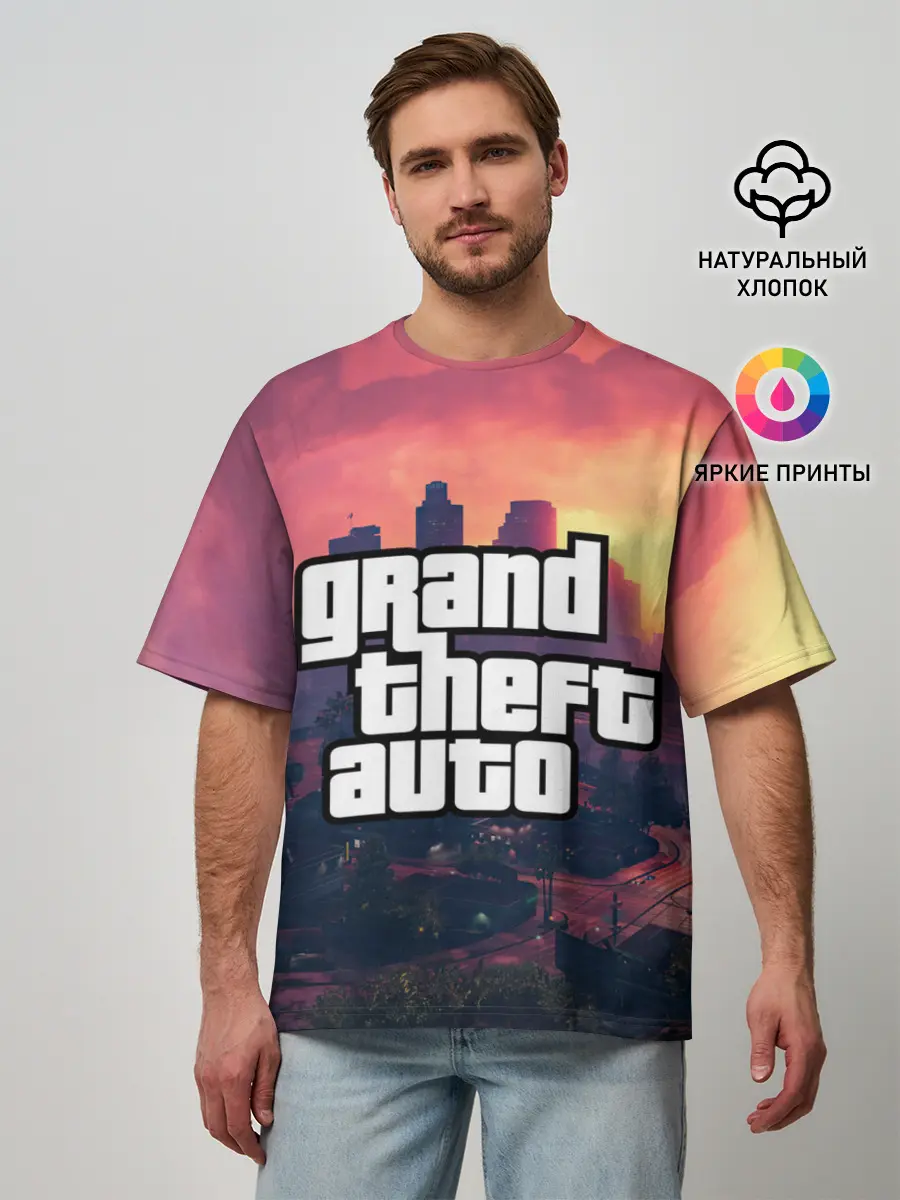 Мужская футболка оверсайз / Los Santos | GTA