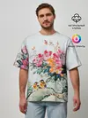 Мужская футболка оверсайз / Японские цветы