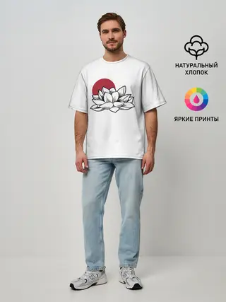 Мужская футболка оверсайз / КУВШИНКА НИМФЕЯ | WATER LILY