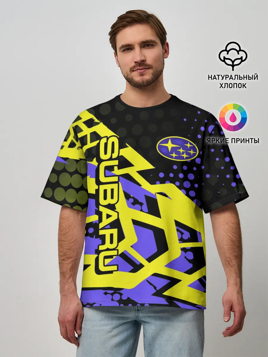 Мужская футболка оверсайз / Subaru