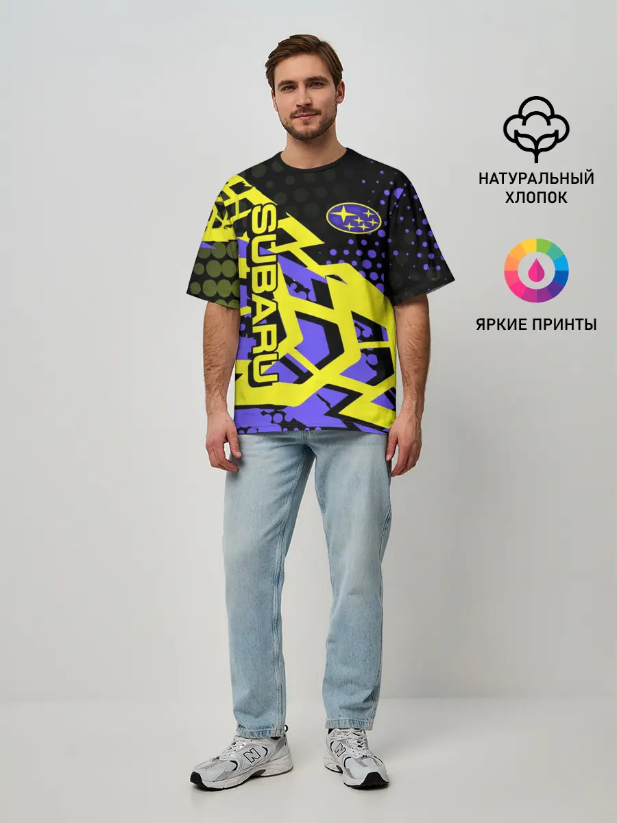 Мужская футболка оверсайз / Subaru