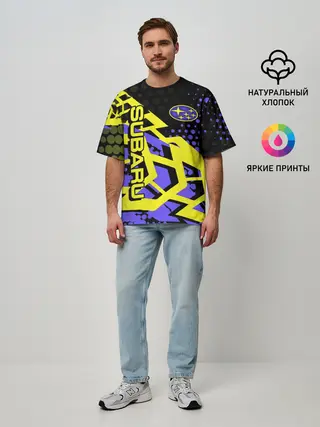 Мужская футболка оверсайз / Subaru