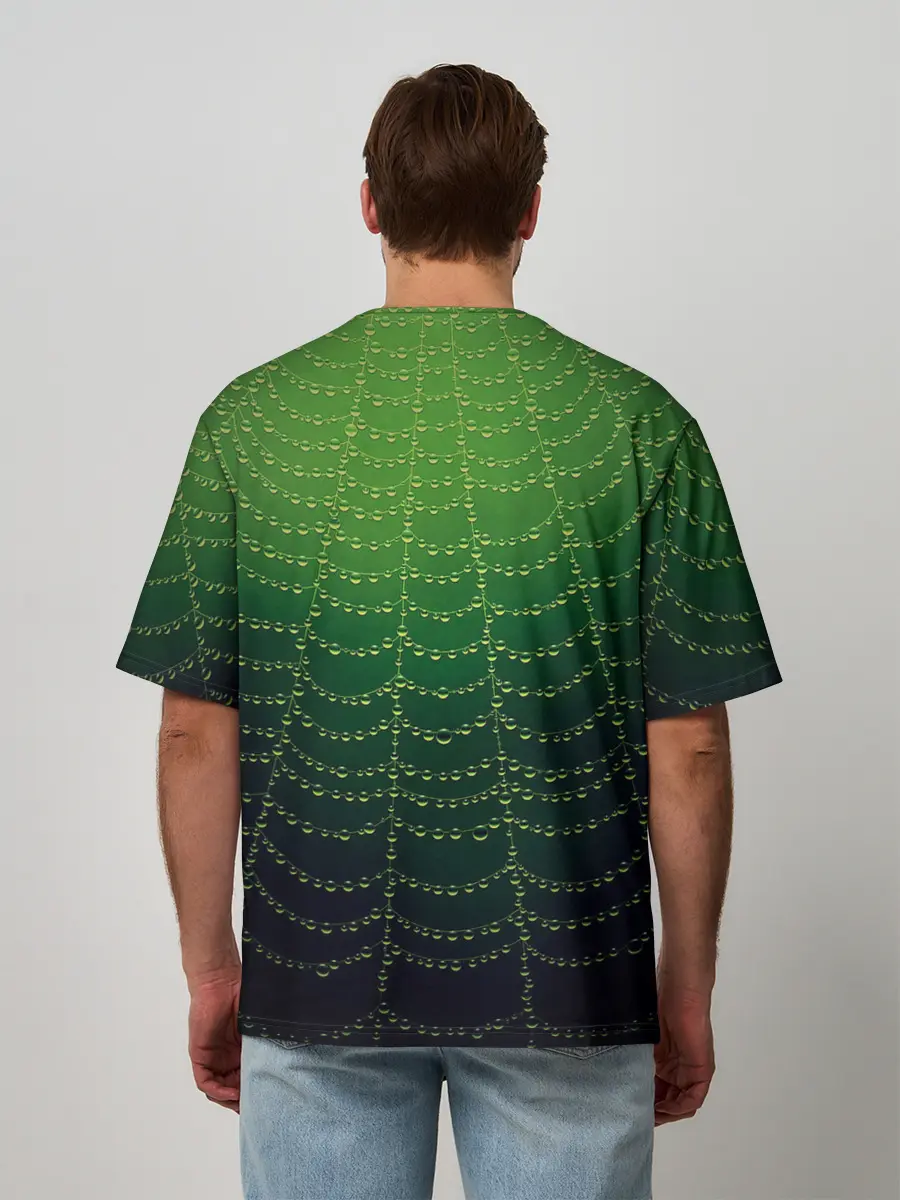 Мужская футболка оверсайз / Паутина в лесу