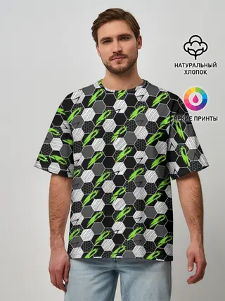 Мужская футболка оверсайз / Текстура мяча
