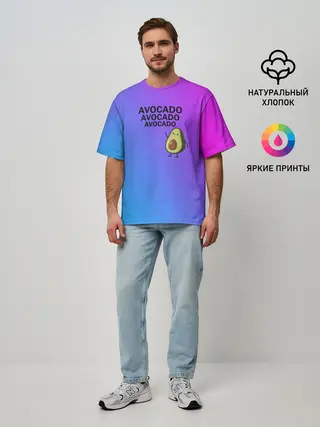 Мужская футболка оверсайз / Авокадо