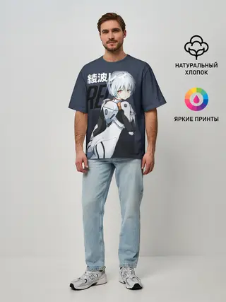 Мужская футболка оверсайз / Rei Eva-00