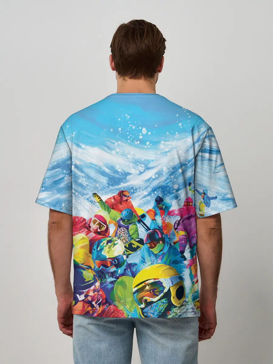 Мужская футболка оверсайз / Палитра сноуборд