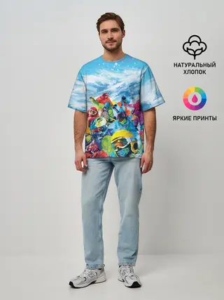 Мужская футболка оверсайз / Палитра сноуборд