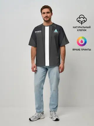 Мужская футболка оверсайз / RK800 без галстука