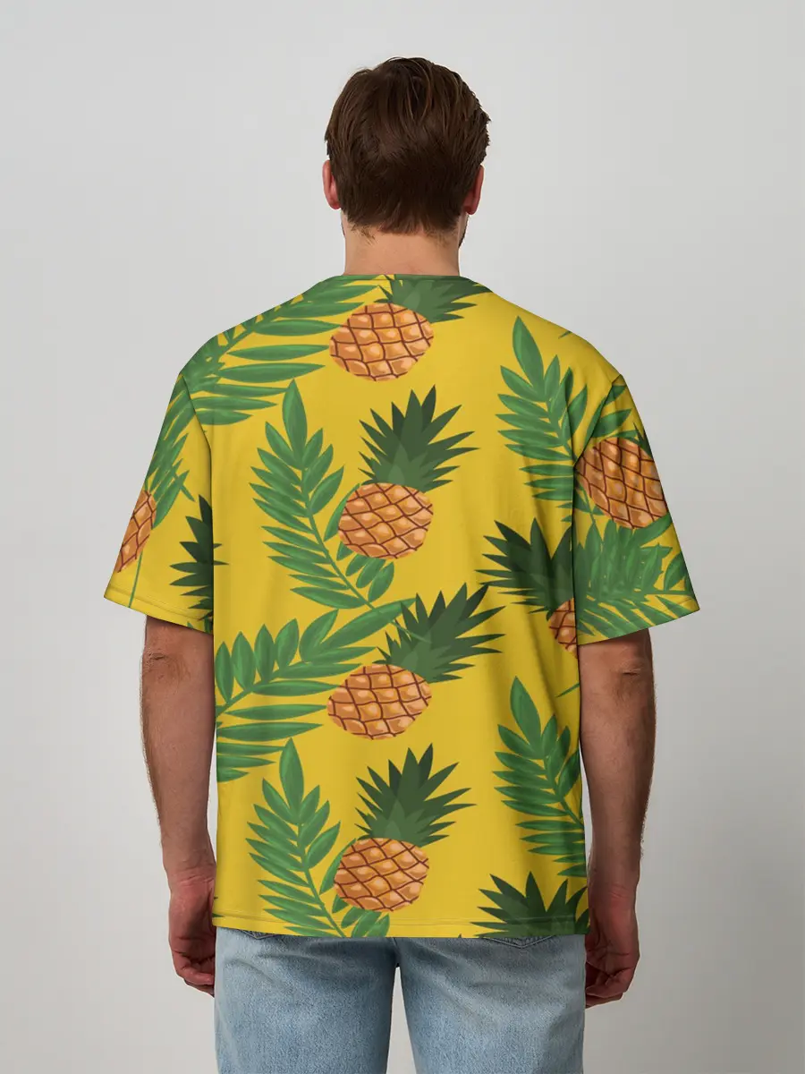 Мужская футболка оверсайз / Ананасы