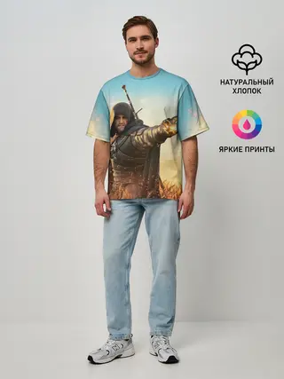Мужская футболка оверсайз / Ведьмак. Игни