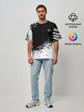 Мужская футболка оверсайз / Honda brand motors