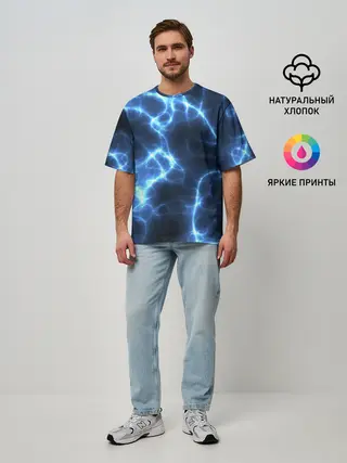 Мужская футболка оверсайз / Электро