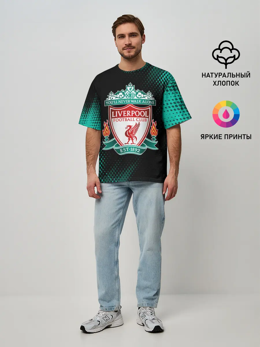 Мужская футболка оверсайз / LIVERPOOL / Ливерпуль