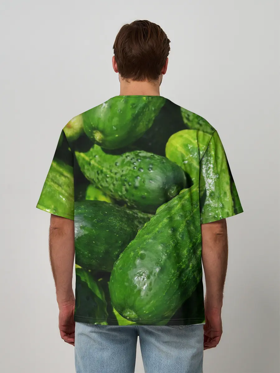 Мужская футболка оверсайз / Огурцы