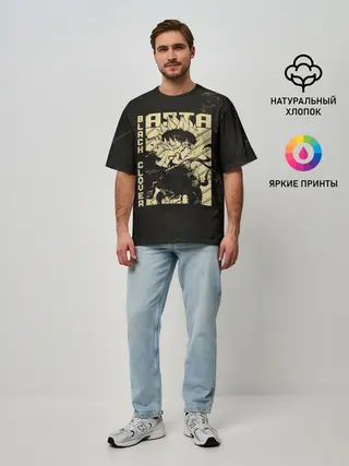 Мужская футболка оверсайз / Asta Black Clover