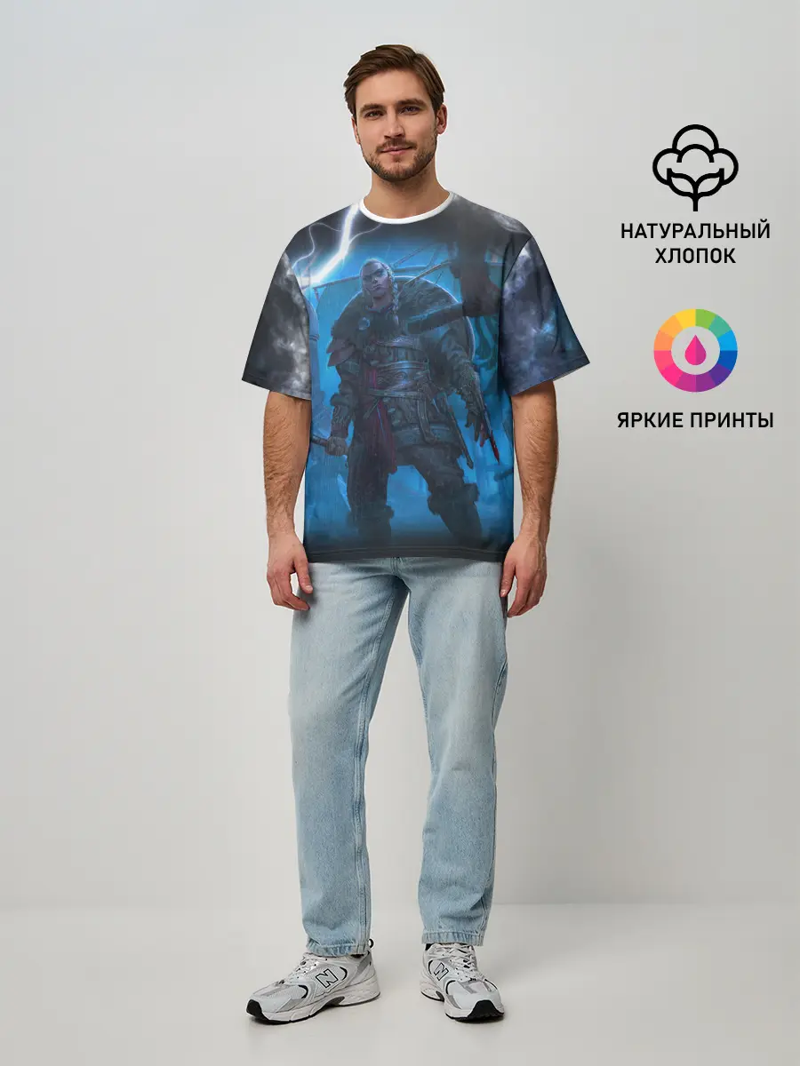 Мужская футболка оверсайз / ASSASSINS CREED VALHALLA | ВАЛХАЛЛА