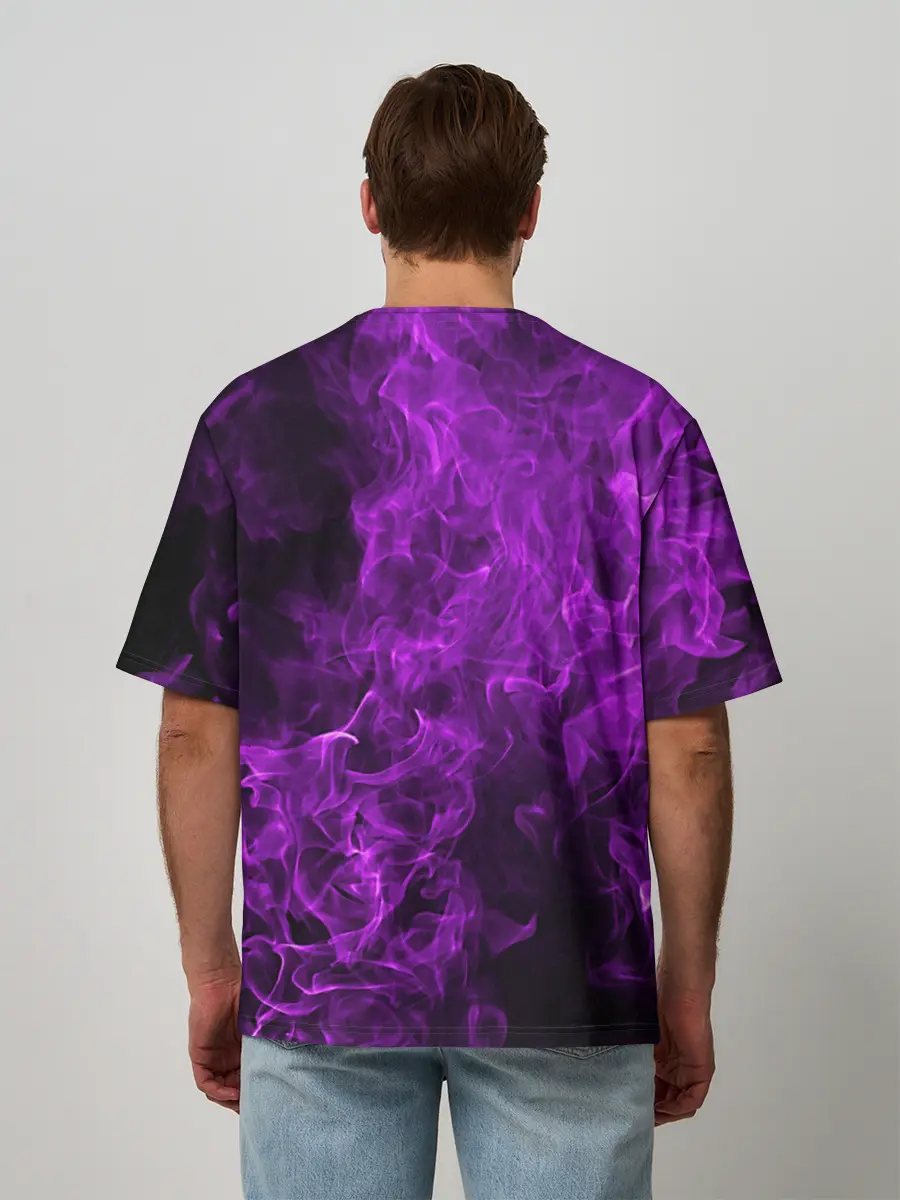 Мужская футболка оверсайз / Violet Fire