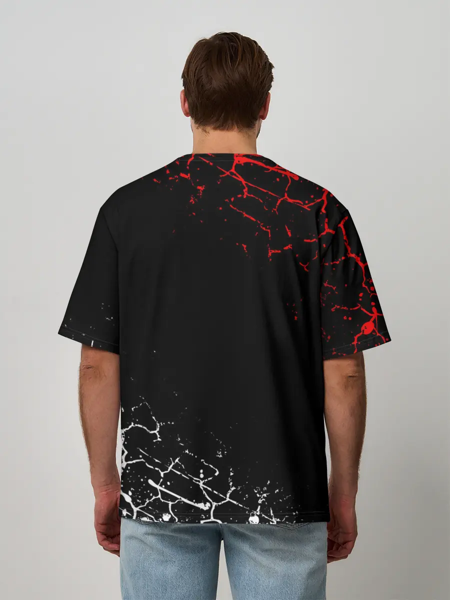 Мужская футболка оверсайз / Кулаки Сайтамы