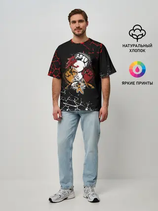 Мужская футболка оверсайз / Кулаки Сайтамы