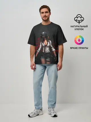 Мужская футболка оверсайз / PUBG Girl