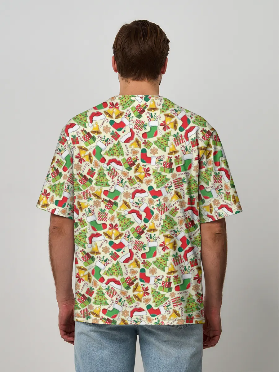 Мужская футболка оверсайз / Merry Christmas