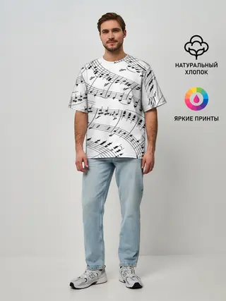 Мужская футболка оверсайз / Melody | Текстура