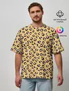 Мужская футболка оверсайз / Желтый леопардовый принт