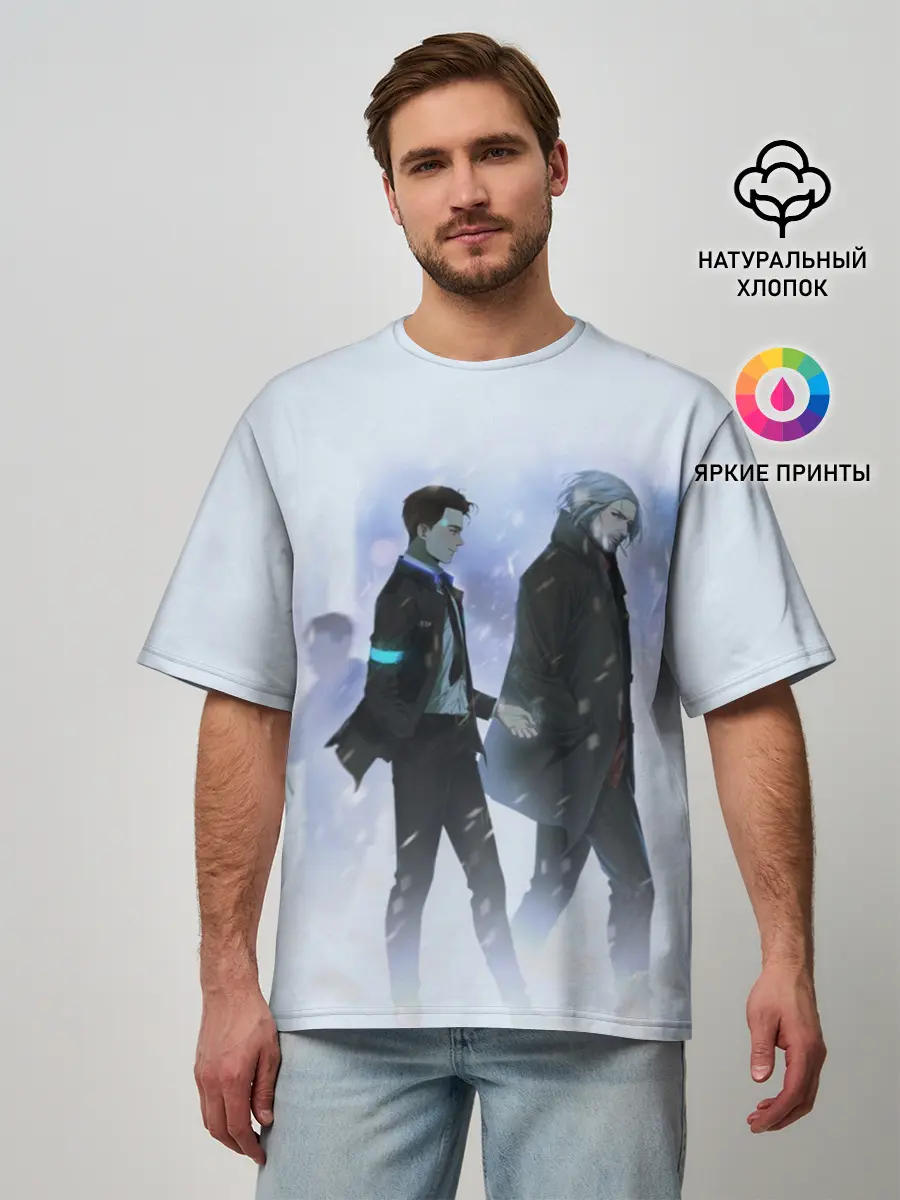 Мужская футболка оверсайз / HANK & CONNOR